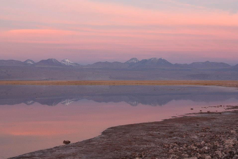 Desert scene at dusk.